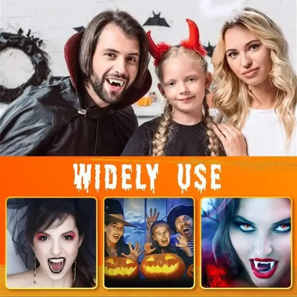 1 pz Halloween Denti finti Cosplay Zanne da vampiro Denti retrattili Mostro Lupo mannaro Denti da zombie Halloween Horror Party Decori 3