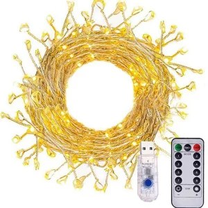 Fata Luce USB 5V Filo di Rame Scintillio Petardo Stringa Timer e 8 Modalità 9m 300 LED Impermeabile Cluster Stellato per la Festa di Natale 1