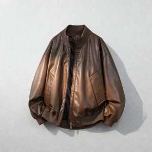 2025 Giacca in pelle unisex di fascia alta e bella autunno e inverno con design retrò, ampio, confortevole, alla moda e casual 1