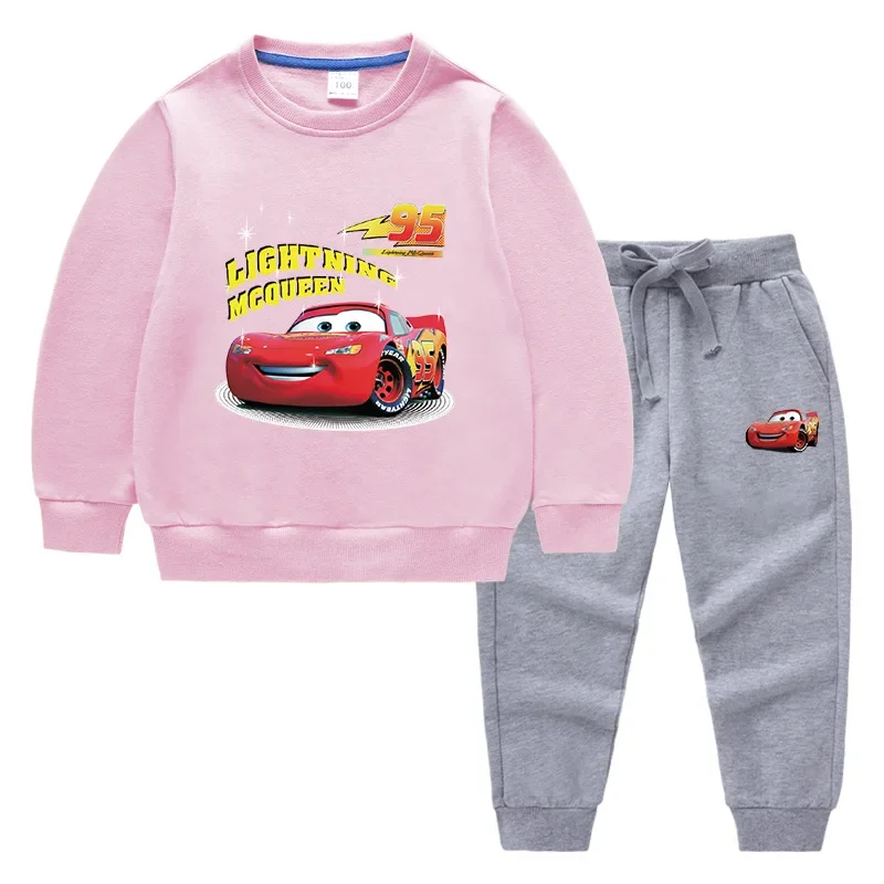 Potdemiel Set per bambini Primavera e autunno Saetta McQueen Vestiti stampati Ragazzi Cotone Bambini Felpe + Pantaloni Tute 5