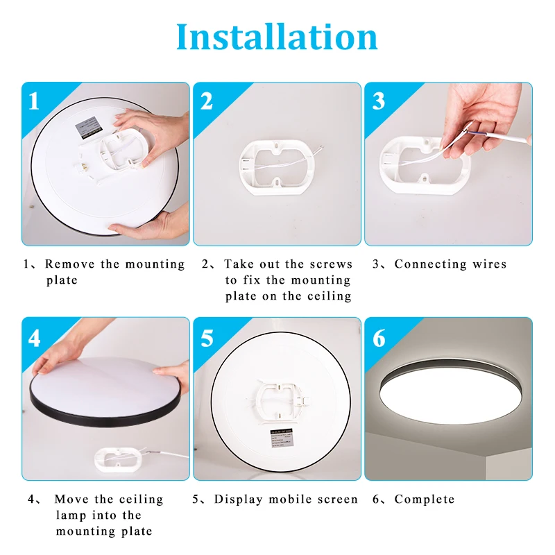 Lampada da bagno impermeabile Plafoniere a soffitto a LED 18W 30W 40W Lampada da soffitto a LED rotonda per cucina Soggiorno Toilette 220V 5