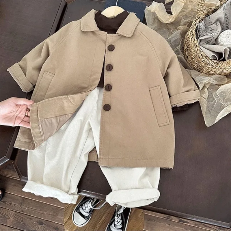 Moda neonata ragazzo cotone Trench Kid giacca frangivento primavera autunno bambino cappotto antipolvere sciolto Kid Outwear vestiti per bambini 1-10Y 5