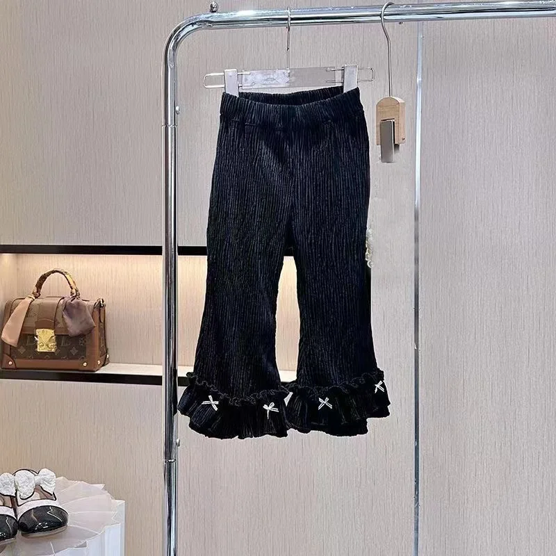 Set di abbigliamento per ragazze Top per bambini Pantaloni svasati 3 pezzi Marea Autunno Vestito caldo per bambini Nuova primavera Dolce Set casual 12M-5 anni 6