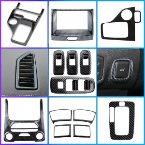 Accessori interni ABS per Ford Everest Ranger 2016 2017 2018 2019 2020 2021 LHD Decorazione auto in fibra di carbonio Adesivi Copertura 1