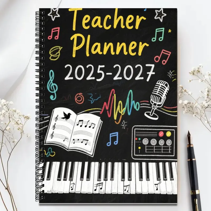 2025-2027Pianificatore, pianificazione del calendario mensile e settimanale dell'anno accademico, adatto per il libro di agenda del piano studente dell'insegnante dell'ufficio scolastico 1