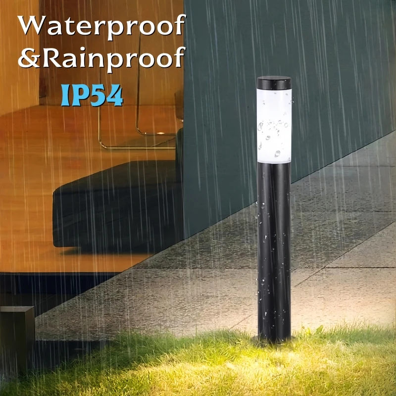 Lampada da giardino a pilastro a LED in acciaio inossidabile E27 Lampada da percorso per esterni da 15 W Lampada da giardino per percorso esterno per cortile 3