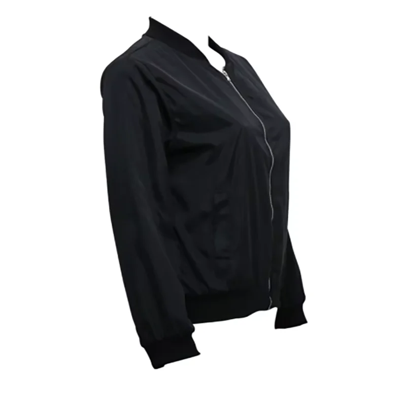 2024 autunno inverno moda donna nuova giacca slim casual girocollo tinta unita cerniera femminile senza giacca con cappello capispalla 6