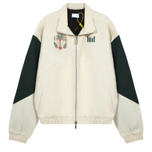 2025 Retro Patchwork Coconut Tree logo Capsule Donna Uomo Giacca con cerniera Cappotto Giacca casual da uomo vestibilità ampia 1