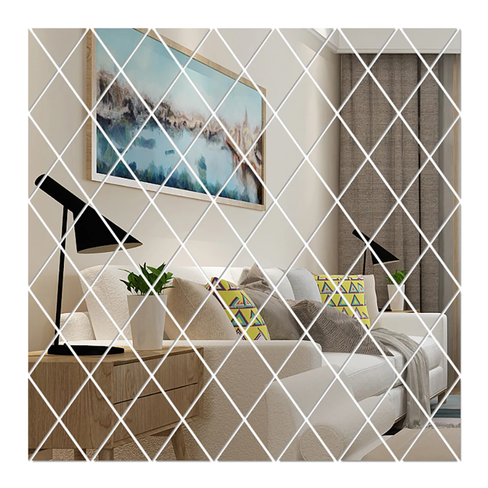 58/116 pezzi adesivo da parete specchio 3D fai da te triangoli di diamanti adesivi murali acrilici adesivo da parete per soggiorno decorazioni per la casa 3