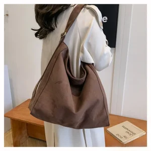 Borsa tote in pelle scamosciata Borsa a tracolla leggera da donna per i pendolari quotidiani Lavoro d'ufficio Borsa a tracolla alla moda per le donne 1
