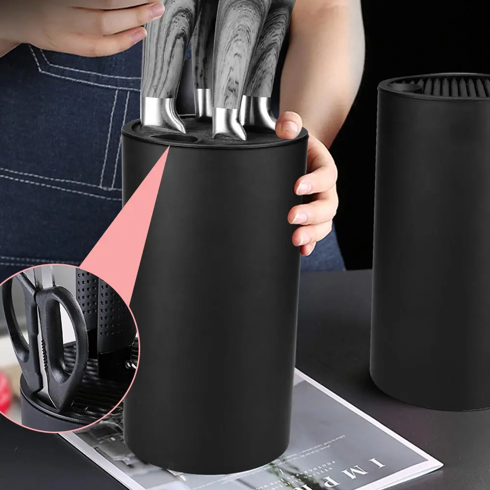 Supporto per coltelli supporto per coltelli supporti in plastica multifunzione per utensili per posate blocco inserito serbatoio di stoccaggio accessori da cucina 6