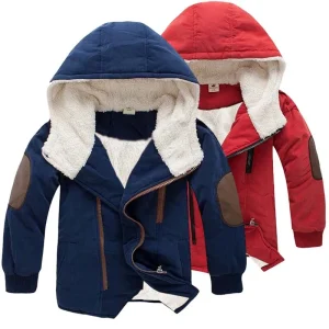 2-10 anni inverno più pile caldo ragazze ragazzi giacca in cotone spesso cappotto con cappuccio per i bambini del ragazzo resistere all'usura fredda severa 1