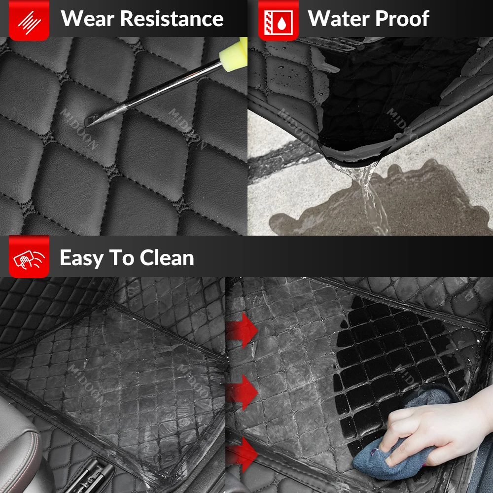 Per Ford Mustang Mach-E 2021 2022 2023 2024 Tappetini per bagagliaio di un'auto Tappetino personalizzato Tappetini per piedi per auto Copertura per tappeti Accessori interni 6