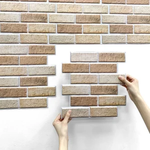 1/10 pz 3D Wall Sticker autoadesivo finto mattone pannello di parete Peel and Stick piastrelle Backsplash per cucina bagno piastrelle Sticker 1