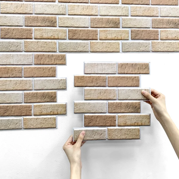 1/10 pz 3D Wall Sticker autoadesivo finto mattone pannello di parete Peel and Stick piastrelle Backsplash per cucina bagno piastrelle Sticker 1