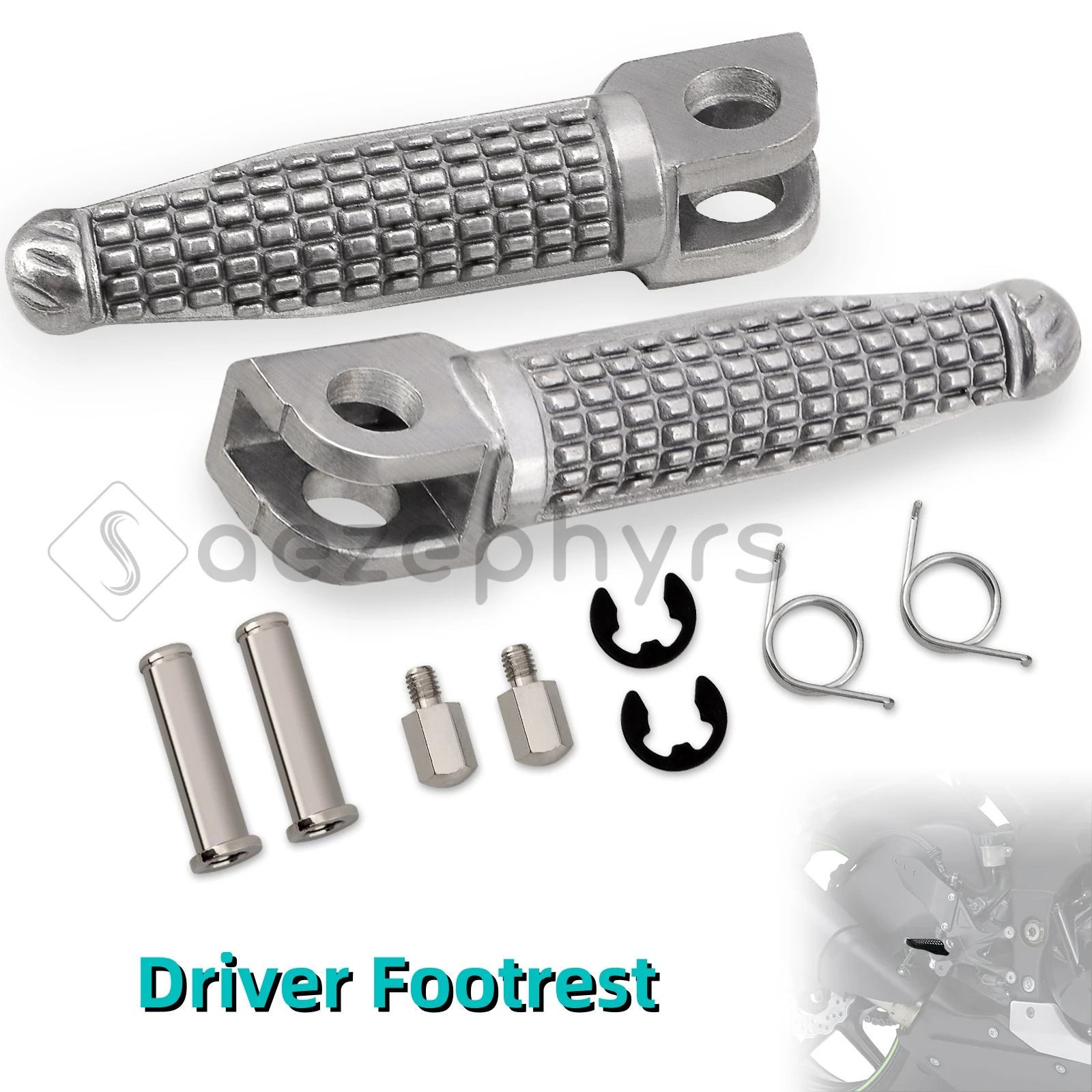 Pedane poggiapiedi anteriori e posteriori per motocicletta per Kawasaki Ninja ZX6R abs ZX10R 650R ER-6N Z750 Z1000 zr800 z h2 se z800 ER-6F poggiapiedi passeggero e pilota 6