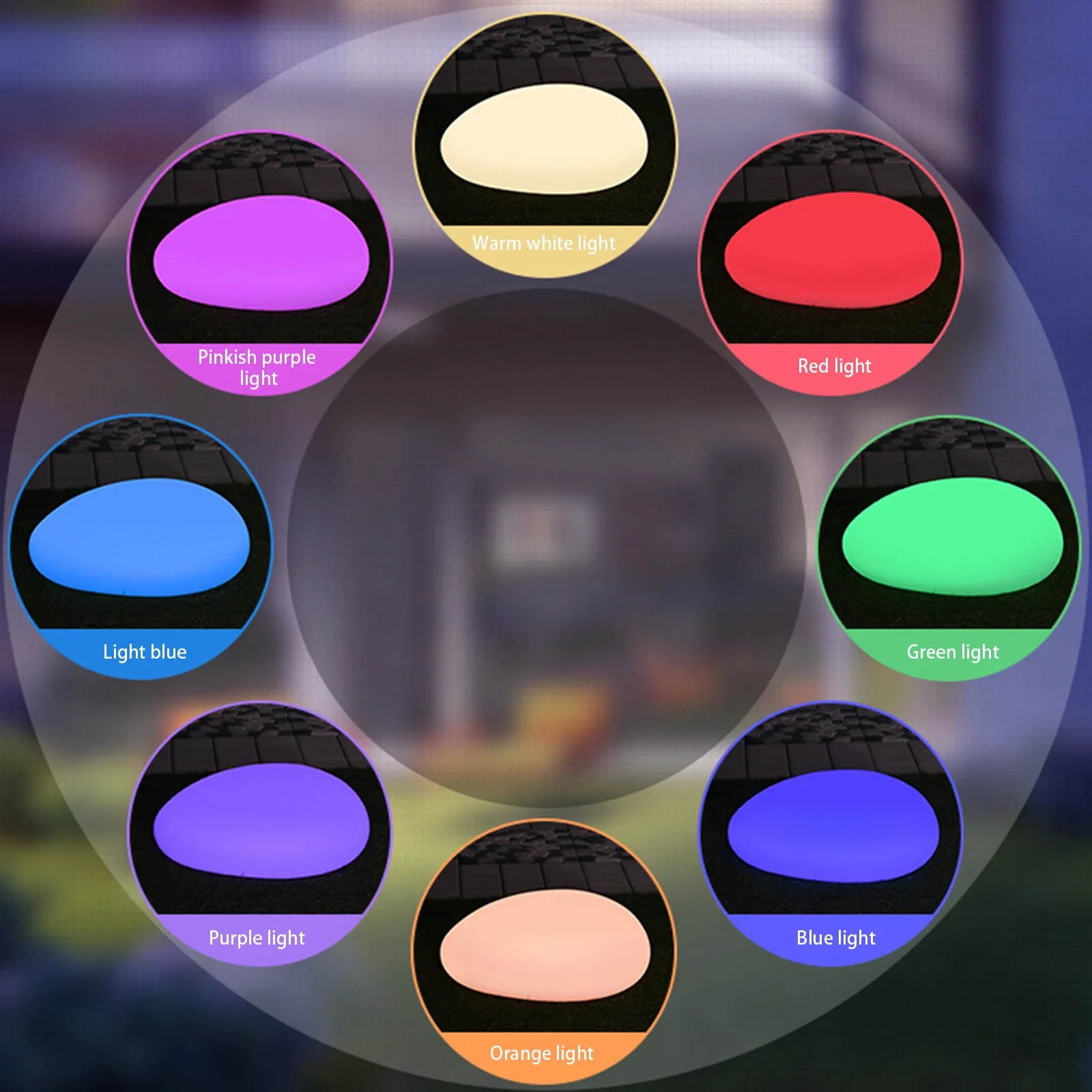 Lampada da giardino a LED solare da giardino 8 colori Lampada da giardino per esterni impermeabile per patio Prato Luci da giardino a sfera a LED Lampada da giardino per esterni 3