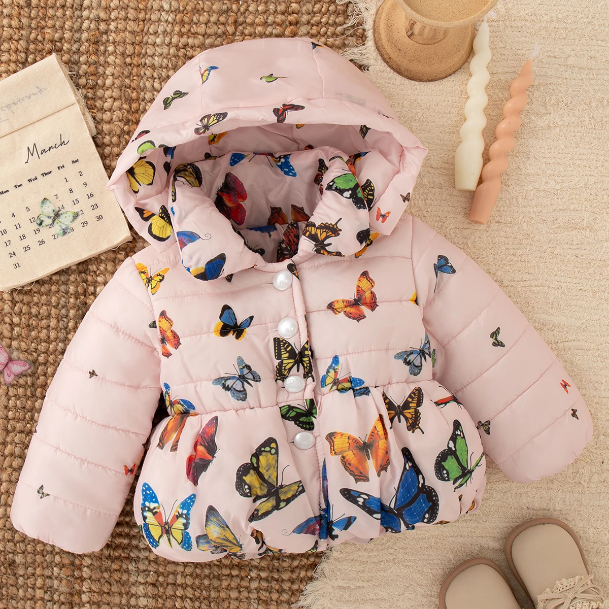 Abbigliamento per bambini Borsa invernale nuovo stile Vestiti scoreggia Elegante set di abiti con gilet rosa Set di abiti per bambini di un anno da donna 4