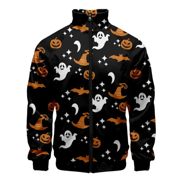 Giacca con cerniera pipistrello ragno di Halloween stampata in 3D per uomo donna modello cosplay maniche lunghe giacche larghe con personalità cappotto da strada 1