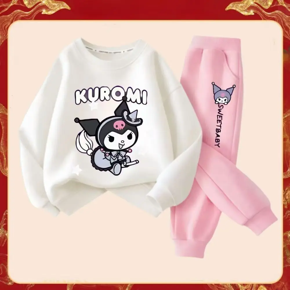 Set di vestiti per bambina autunnali Set di felpe pullover stampate a fumetti Top e pantaloni inferiori 2 pezzi Tute per bambini per bambini 3