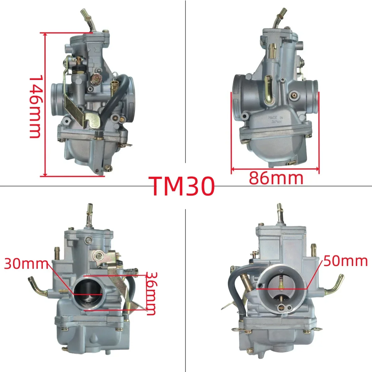 Per Mikuni TM24 TM28 TM30 TM TMX 50-650cc Motore a 4 tempi CR250 KX125 KX150 Moto Carburatore Piatto Slide Spigot Carb 6