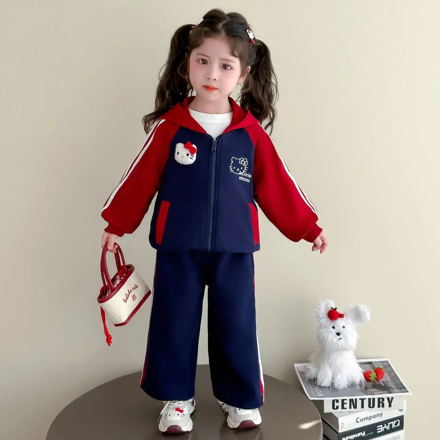 Set di vestiti per neonata Felpe per bambini autunnali Top con cappuccio e pantaloni 2 pezzi Tute per bambini Outfit Uniforme da baseball di moda 5