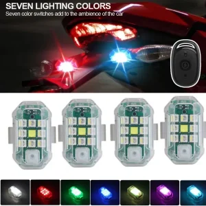 1/2/4Pc Luci per auto moto a distanza RC Drone LED Flash Luce senza fili RC Fix Wing Aereo Aereo Elicottero Luci di avvertimento 1