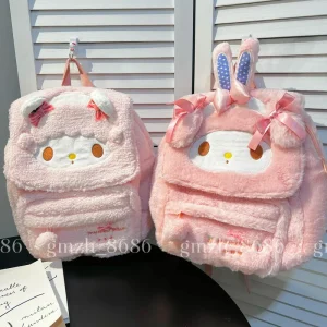 Zaino Sanrio Cartoon per ragazza donna My Melody Sweet Piano Zaino adorabile Borsa in peluche casual di grande capacità in stile giapponese 1