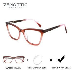 ZENOTTIC (taglia M) 2025 Occhiali da vista a farfalla moda Donna Occhiali da vista ottici quadrati in acetato fatti a mano 1