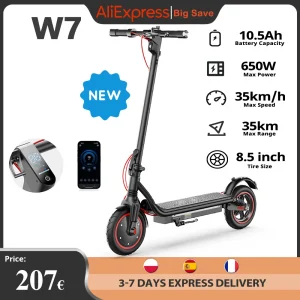 Nuovo Scooter Elettrico W7 8.5 Pollici 36V 10.5Ah Batteria 650W Motore 27-37km Gamma Modalità 4 Velocità 35KM/H Scooter Elettrici Pieghevoli 1