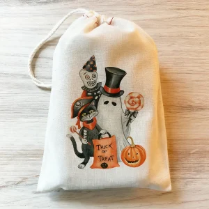 5 sacchetti di caramelle per dolcetti o scherzetto, accessori per la stagione horror, sacchetti per bomboniere per feste di Halloween, regali per le vacanze autunnali per bambini, zucca fantasma 1