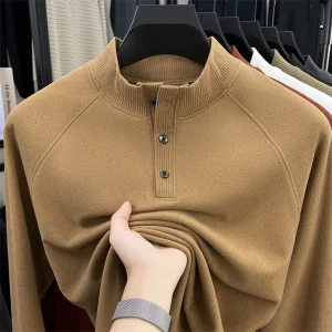 Autunno e inverno uomo strato base mezzo dolcevita giù maglione caldo T-shirt a maniche lunghe 2025 nuovo abbigliamento autoriscaldante 1