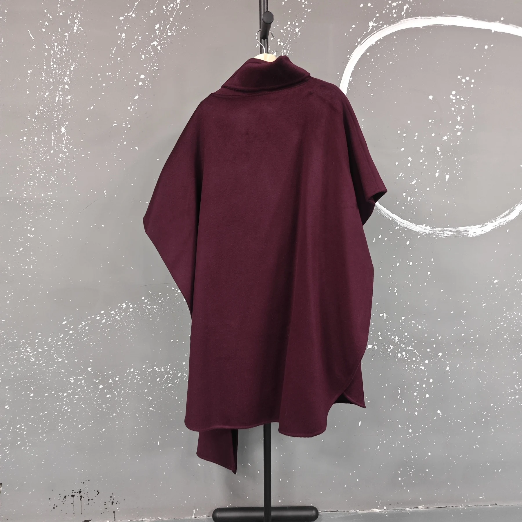 LANMREM Trendy Grande Mantella Lunga Per Le Donne Cappotti di Lana di Colore Solido Scialle Femminile di Fascia Alta Abiti Invernali 2025 Nuovo Lusso 2DB1256 6