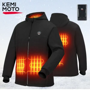 Felpa con cappuccio riscaldata per uomo donna giacca termica con batteria da 20000 mAh morbida nera per equitazione invernale all'aperto sci escursionismo attrezzatura sportiva 1