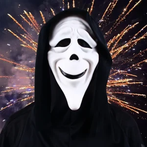 Film di Halloween di qualità Scream Horror Maschera Maschere realistiche di fantasmi raccapriccianti Stick Tongue Out Divertenti oggetti di scena per costumi cosplay spaventosi 1