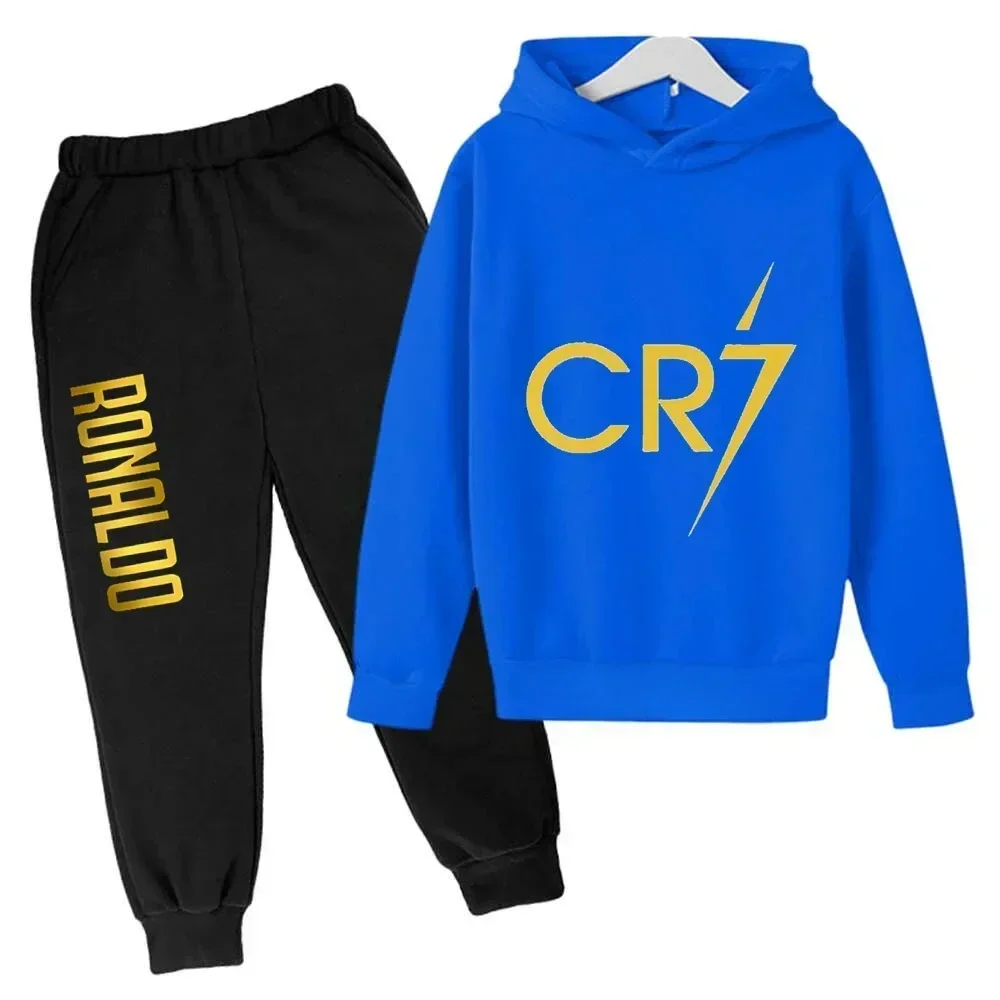 Cristiano Ronaldo CR7 Costumi Cosplay Kid Football Idol Bambino Felpa con cappuccio Set Pantalone Bambino di alta qualità Ragazzo Ragazza Abbigliamento Tuta 4