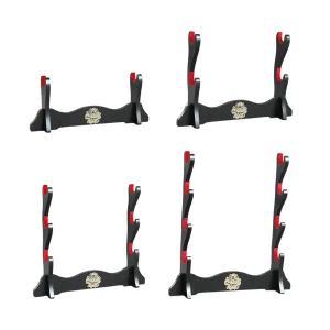Supporto per spada Samurai in legno massello supporto da tavolo decorativo durevole per Rack per Tanto Flute Dojo Decor Office Room 1