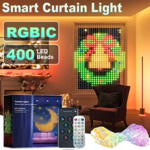 118x118 "Luce per tende intelligenti Finestra Fata Luce 400LED Controllo APP Sincronizzazione musicale fai da te IP65 Impermeabile per decorazioni natalizie di Halloween 1