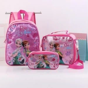 Sofia Kids School bag Disney Frozen Elsa Princess zaino 3 pz/set Kindergarten Cartoon Bag Toddler Kids boys schoolbags 1