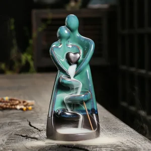 1 pz, artigianato in ceramica creativa per decorare la casa tipo amante bruciatore di incenso a riflusso incenso porta bastoncini (senza incenso) 1