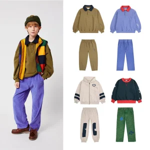2025 Nuovo Polo Vestito di velluto a coste Autunno Inverno Ragazzi Ragazze Pantaloni Felpa Cartoon Stampato Bambini Vestiti per bambini Outwear Giubbotti 1