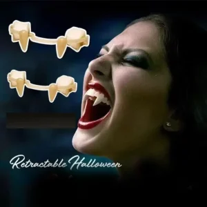 Denti da vampiro retrattili Protesi Zanne Halloween Cosplay Zanne da vampiro Protesi Denti da zombie Prop Decorazione della festa di Halloween 1