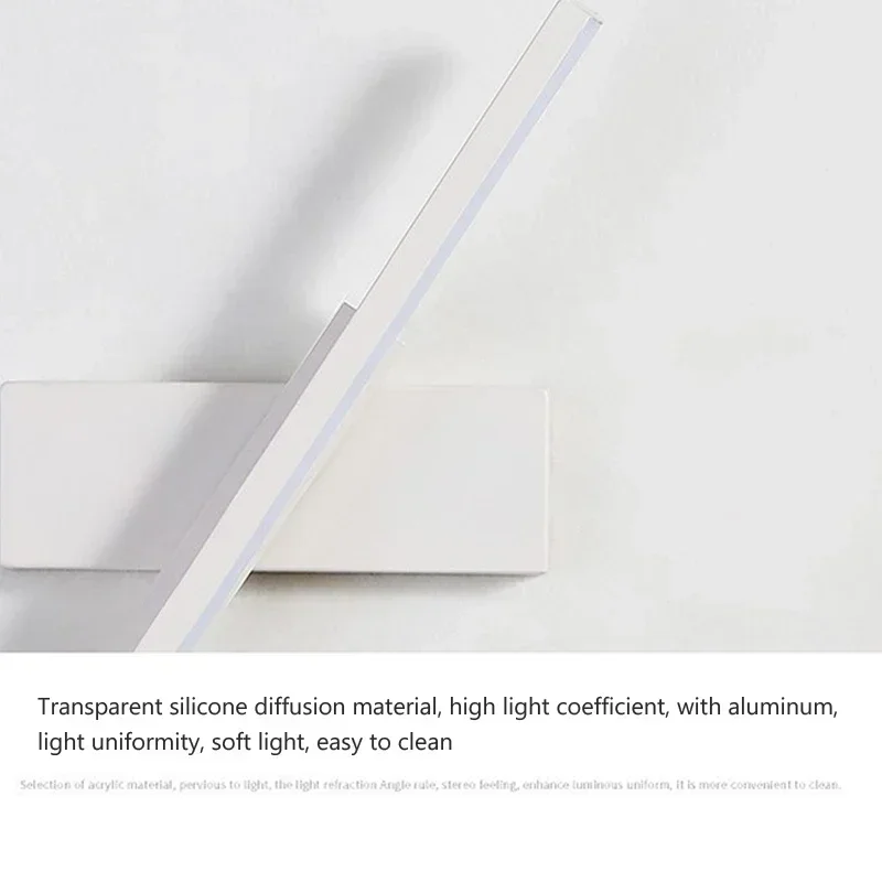 Lampada da parete moderna a LED Hardware Lampada da specchio girevole per bagno per camera da letto Soggiorno Linea interna Applique da parete Apparecchio di illuminazione 6