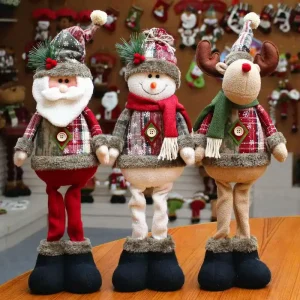 Bambole di Natale Decorazioni per l'albero Ornamento di Capodanno Renna Pupazzo di neve Babbo Natale Bambola in piedi Decorazione Navidad Buon Natale 2023 1