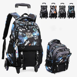 Borse da scuola con ruote Zaini scolastici con ruote per ragazzi Borsa trolley Borsa da scuola ortopedica impermeabile Zaino con ruote per studenti 1