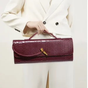 Borsa con manico superiore dal design di lusso per borsa da sera da donna Borsa lunga, borse a tracolla con motivo coccodrillo Abiti alla moda 1