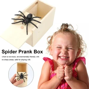 Spider Prank Box wood Fun Surprise Happy Box Gags pratico scherzo spaventare giocattoli novità regali di Halloween per gli amici DROPSHIPPING 1