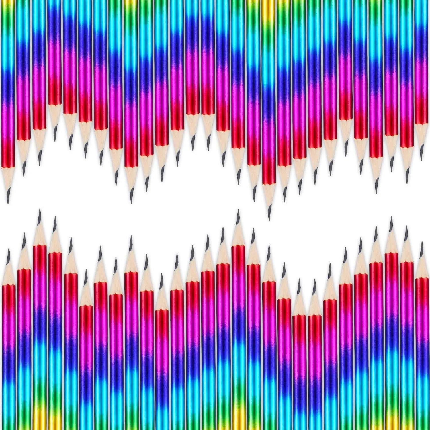 Matite in legno arcobaleno (confezione da 30/50/100/150, HB # 2 punti medi, cancellabili, per scrivere, disegnare e materiale scolastico 3