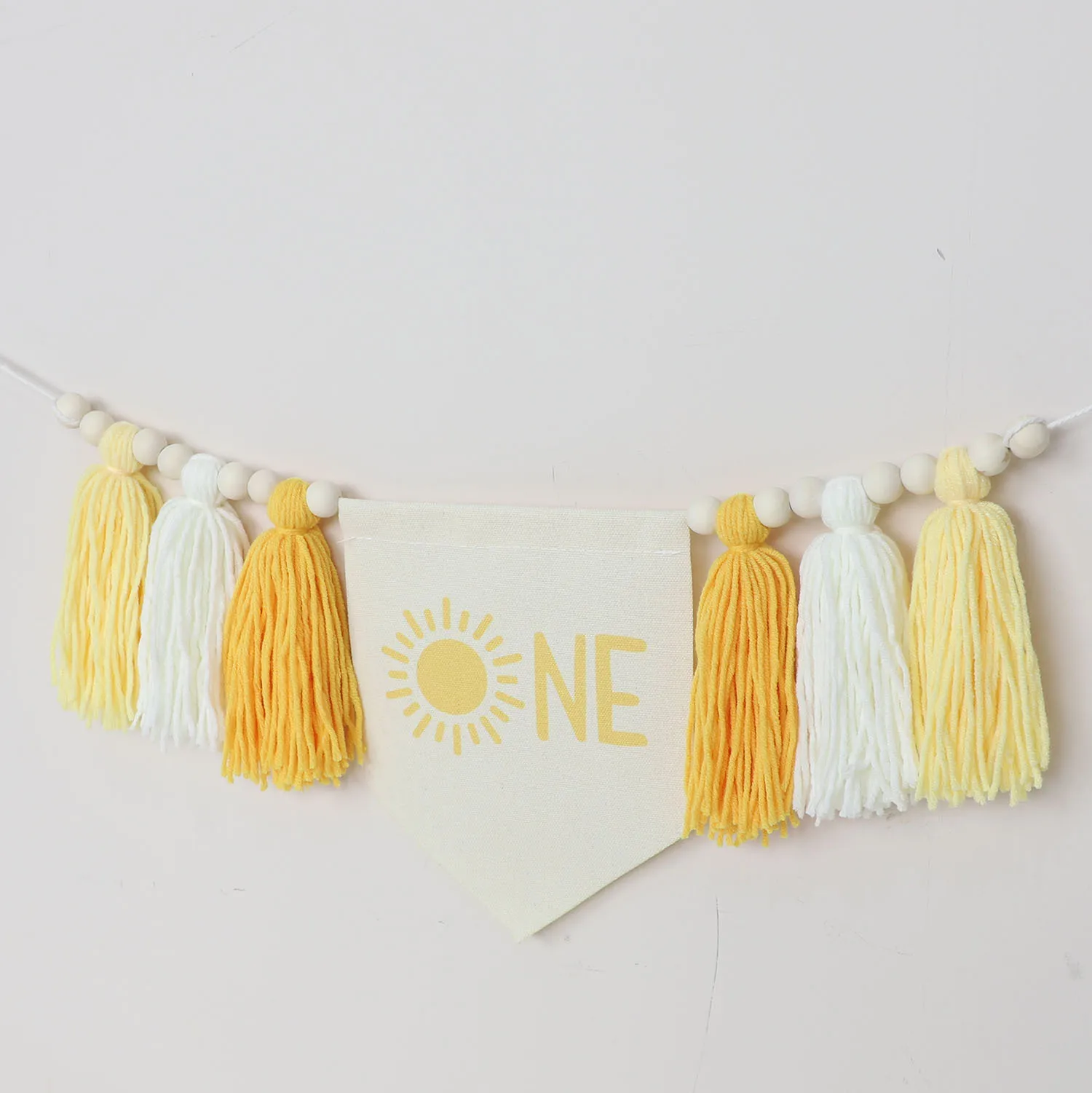 Banner per seggiolone per compleanno del 1° segno del sole Decorazione gialla per festa di compleanno, striscione per seggiolone Sunshine per la cameretta dei bambini delle ragazze dei ragazzi 5