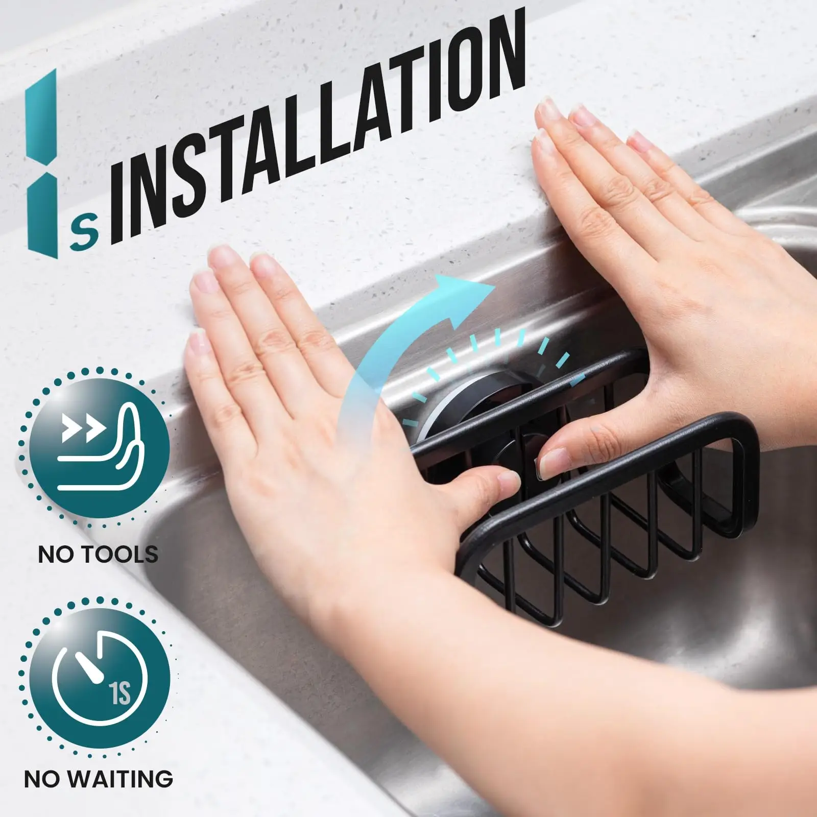 TAILI Scaffale per spugna per lavello Scaffale per scarico Scaffale per organizer per straccio con sfera in filo da cucina in acciaio inossidabile per portaoggetti da cucina 2